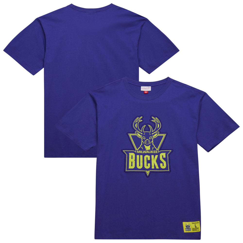 Milwaukee Bucks Hardwood Classics Neon Nights Premium T-Shirt - Purple cheap