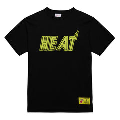Miami Heat Hardwood Classics Neon Nights Premium T-Shirt - Black for sale
