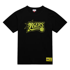 Philadelphia 76ers Hardwood Classics Neon Nights Premium T-Shirt - Black on sale