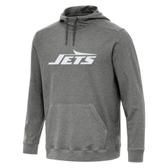 New York Jets Antigua Cloud Pullover Hoodie - Heather Black for sale