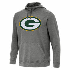 Green Bay Packers Antigua Cloud Pullover Hoodie - Heather Black outlet