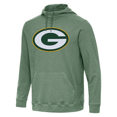 Green Bay Packers Antigua Cloud Pullover Hoodie - Heather Green on sale