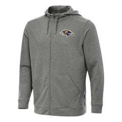 Baltimore Ravens Antigua Effortless Full-Zip Hoodie - Heather Black discount