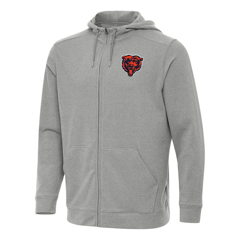 Chicago Bears Antigua Effortless Full-Zip Hoodie - Heather Gray for sale