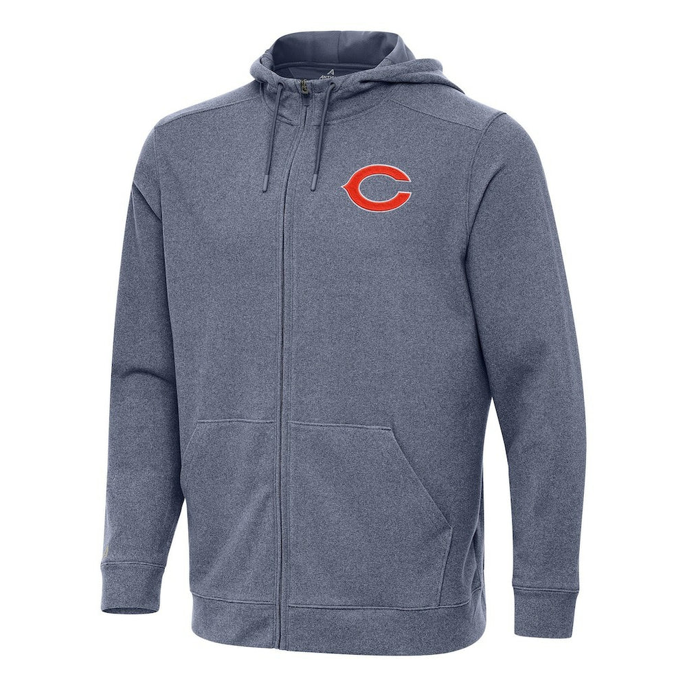 Chicago Bears Antigua Effortless Full-Zip Hoodie - Heather Navy discount
