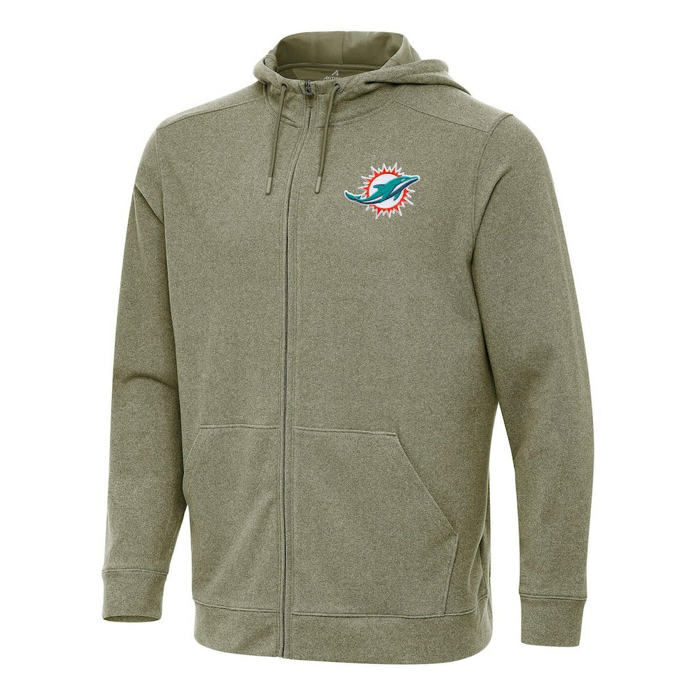Miami Dolphins Antigua Effortless Full-Zip Hoodie - Olive online