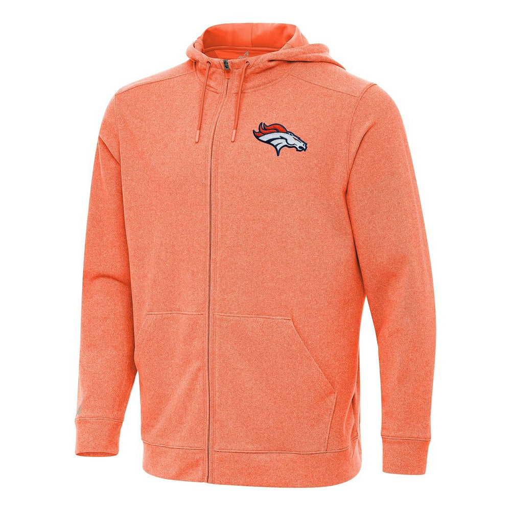 Denver Broncos Antigua Effortless Full-Zip Hoodie - Heather Orange discount