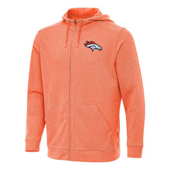 Denver Broncos Antigua Effortless Full-Zip Hoodie - Heather Orange discount