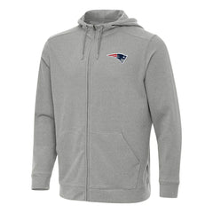 New England Patriots Antigua Effortless Full-Zip Hoodie - Heather Gray outlet