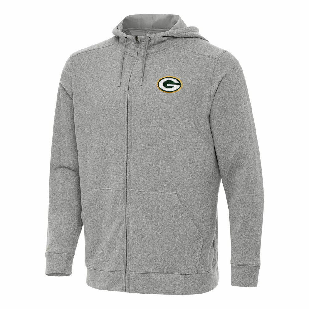 Green Bay Packers Antigua Effortless Full-Zip Hoodie - Heather Gray outlet