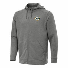 Green Bay Packers Antigua Effortless Full-Zip Hoodie - Heather Black sale