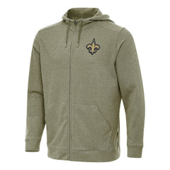New Orleans Saints Antigua Effortless Full-Zip Hoodie - Olive for sale
