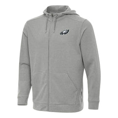Philadelphia Eagles Antigua Effortless Full-Zip Hoodie - Heather Gray for sale