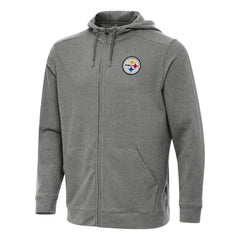 Pittsburgh Steelers Antigua Effortless Full-Zip Hoodie - Heather Black for sale