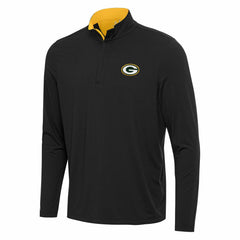 Green Bay Packers Antigua Content Quarter-Zip Pullover Top - Black/Gold online