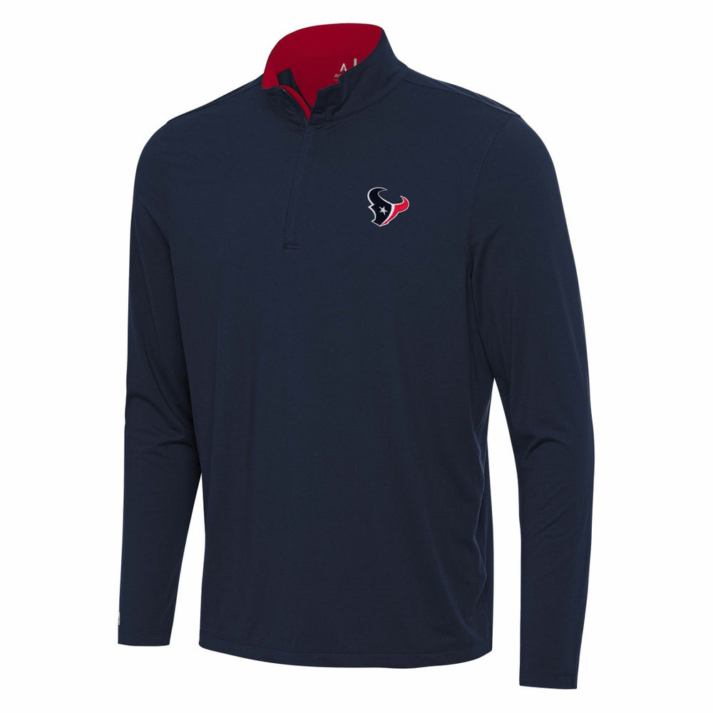 Houston Texans Antigua Content Quarter-Zip Pullover Top - Navy/Red on sale