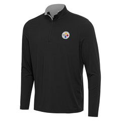 Pittsburgh Steelers Antigua Content Quarter-Zip Pullover Top - Black/Gray discount