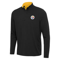 Pittsburgh Steelers Antigua Content Quarter-Zip Pullover Top - Black/Gold for sale