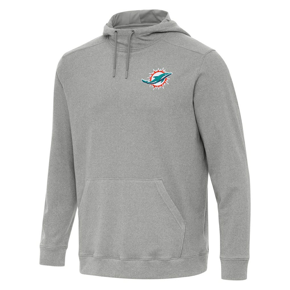 Miami Dolphins Antigua Cloud Pullover Hoodie - Heather Gray on sale