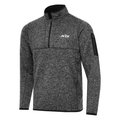 New York Jets Antigua Fortune Quarter-Zip Pullover Jacket - Heather Black cheap