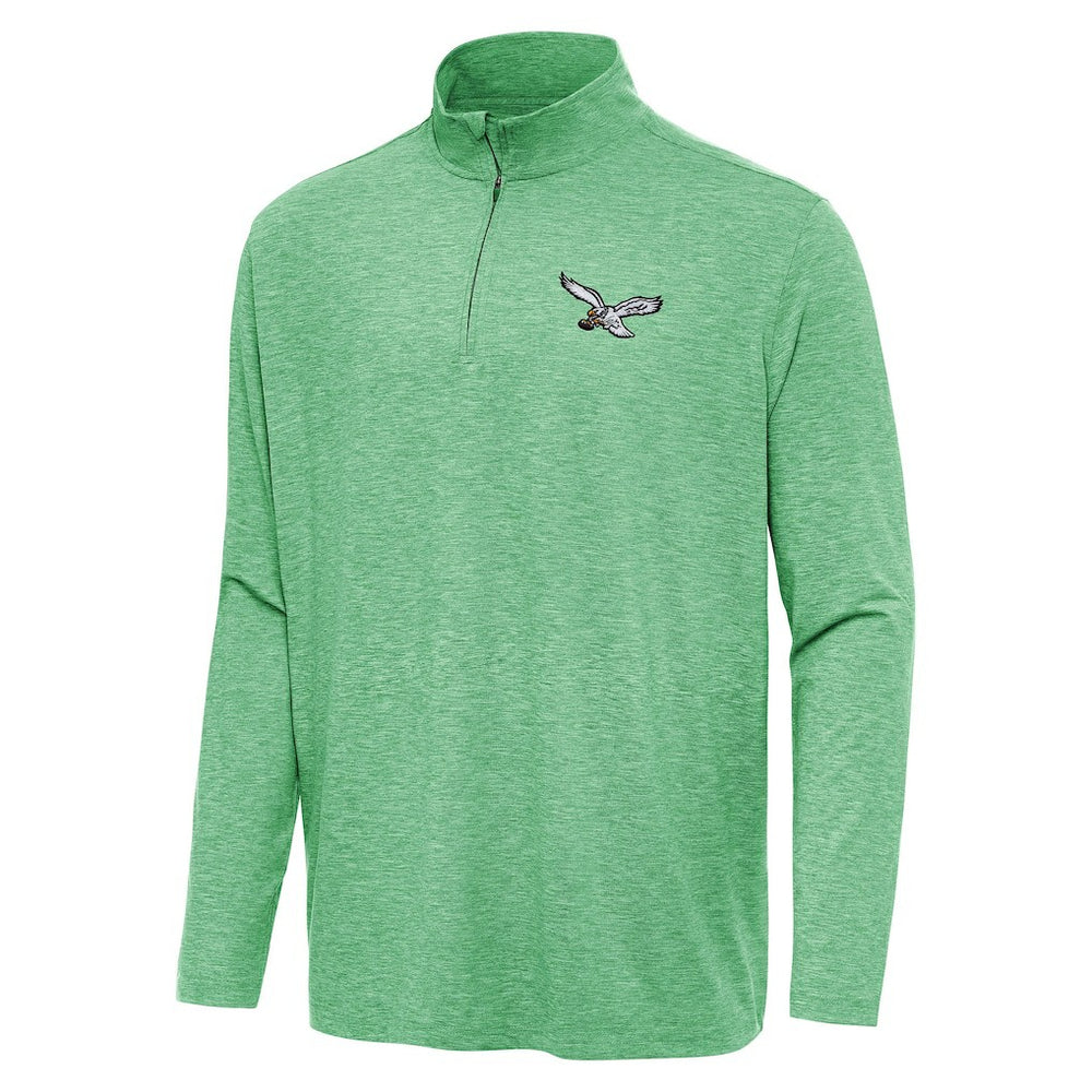 Philadelphia Eagles Antigua Hunk Quarter-Zip Jacket - Heather Kelly Green cheap