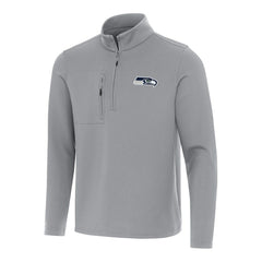 Seattle Seahawks Antigua Insider Quarter-Zip Pullover Top - Gray cheap