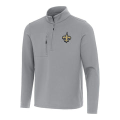 New Orleans Saints Antigua Insider Quarter-Zip Pullover Top - Gray on sale