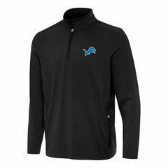 Detroit Lions Antigua Perilous Quarter-Zip Pullover Top - Black on sale