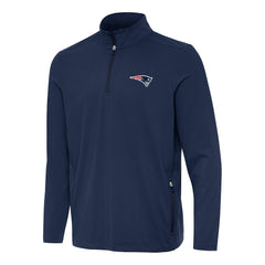 New England Patriots Antigua Perilous Quarter-Zip Pullover Top - Navy on sale