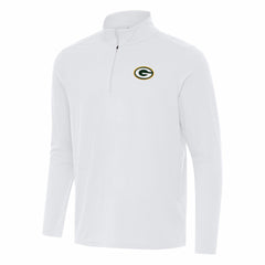 Green Bay Packers Antigua Intent Quarter-Zip Pullover Top - White cheap