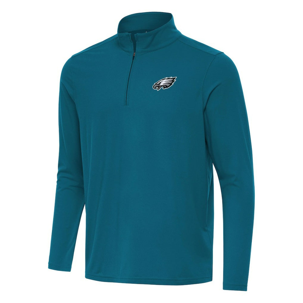 Philadelphia Eagles Antigua Intent Quarter-Zip Pullover Top - Midnight Green on sale