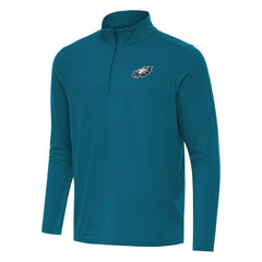 Philadelphia Eagles Antigua Intent Quarter-Zip Pullover Top - Midnight Green on sale