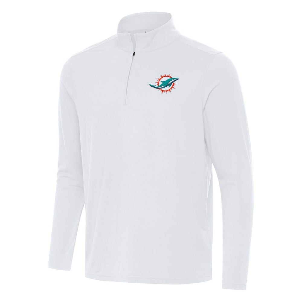Miami Dolphins Antigua Intent Quarter-Zip Pullover Top - White discount