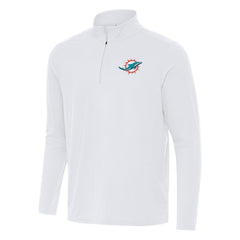 Miami Dolphins Antigua Intent Quarter-Zip Pullover Top - White discount