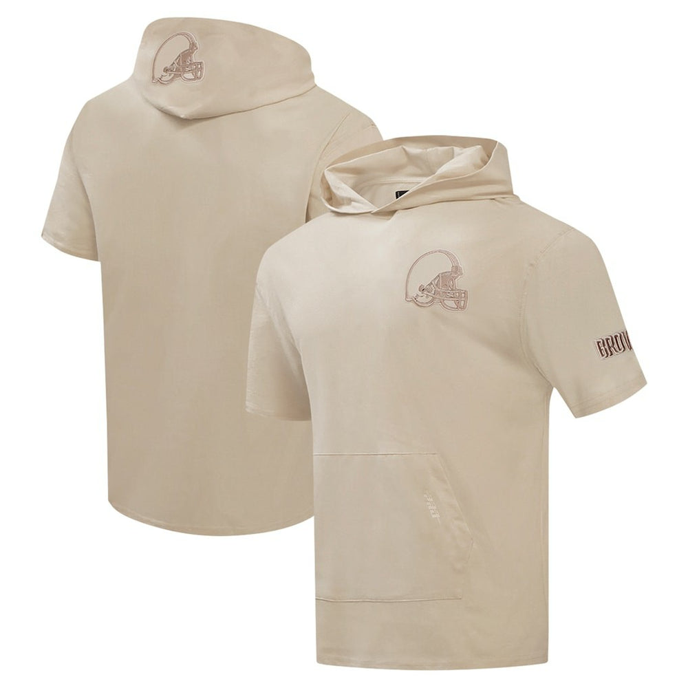 Cleveland Browns Pro Standard Neutrals Capsule Short Sleeve Pullover Hoodie - Tan discount