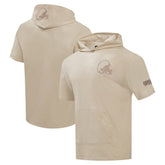 Cleveland Browns Pro Standard Neutrals Capsule Short Sleeve Pullover Hoodie - Tan discount