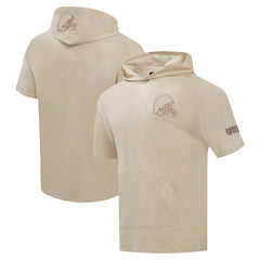 Cleveland Browns Pro Standard Neutrals Capsule Short Sleeve Pullover Hoodie - Tan discount