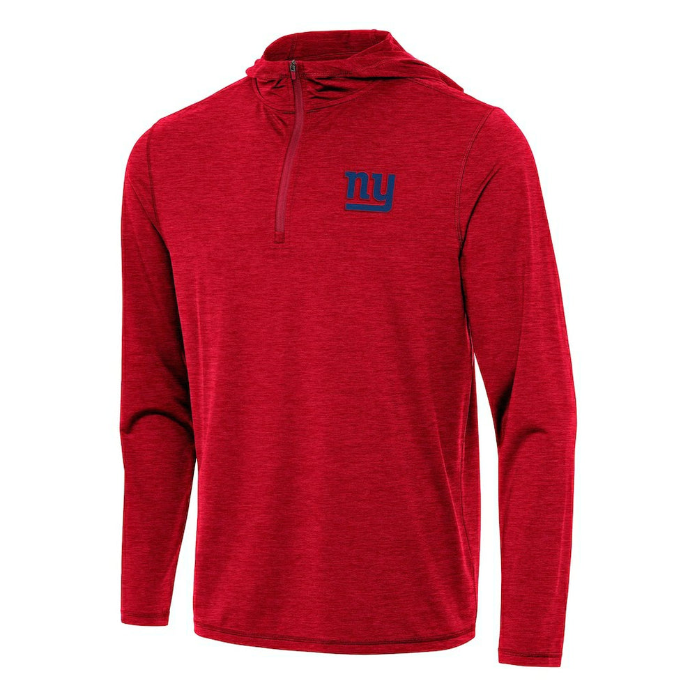 New York Giants Antigua Tidy Quarter-Zip Pullover Hoodie - Heather Red discount