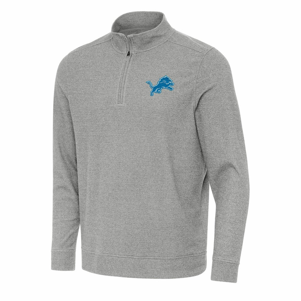 Detroit Lions Antigua Subtle Quarter-Zip Top - Heather Gray for sale