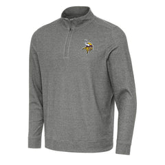 Minnesota Vikings Antigua Subtle Quarter-Zip Top - Heather Black for sale
