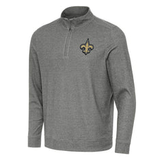 New Orleans Saints Antigua Subtle Quarter-Zip Top - Heather Black for sale