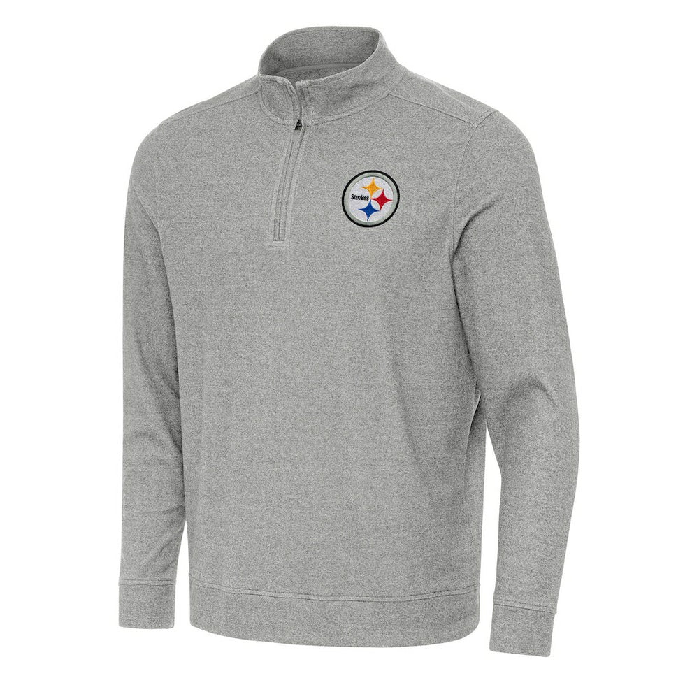 Pittsburgh Steelers Antigua Subtle Quarter-Zip Top - Heather Gray for sale