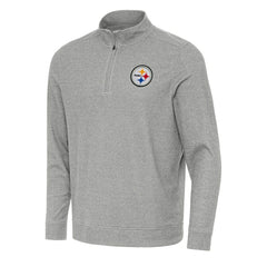 Pittsburgh Steelers Antigua Subtle Quarter-Zip Top - Heather Gray for sale
