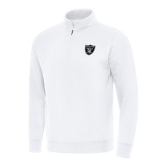 Las Vegas Raiders Antigua Victory Quarter-Zip Pullover Top - White for sale