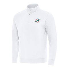 Miami Dolphins Antigua Victory Quarter-Zip Pullover Top - White cheap