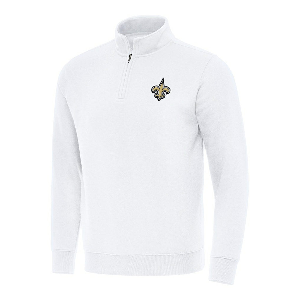 New Orleans Saints Antigua Victory Quarter-Zip Pullover Top - White sale