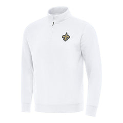 New Orleans Saints Antigua Victory Quarter-Zip Pullover Top - White sale