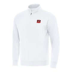 Cincinnati Bengals Antigua Victory Quarter-Zip Pullover Top - White on sale