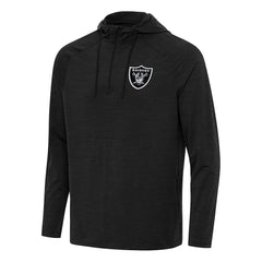 Las Vegas Raiders Antigua Spikes Quarter-Zip Pullover Hoodie - Heather Black discount