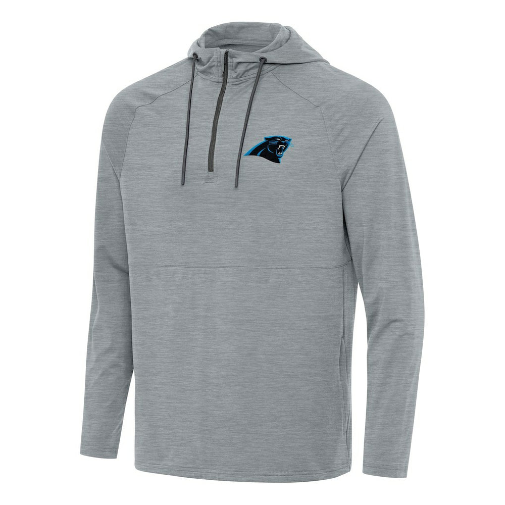 Carolina Panthers Antigua Spikes Quarter-Zip Pullover Hoodie - Heather Gray online